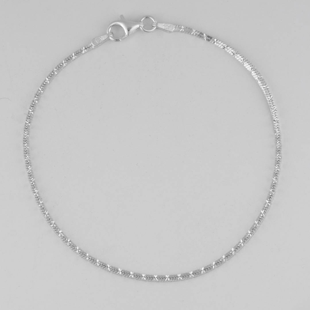 PULSERA CUBO TIPO VENECIANA TALLADA 1.5MM-19CM