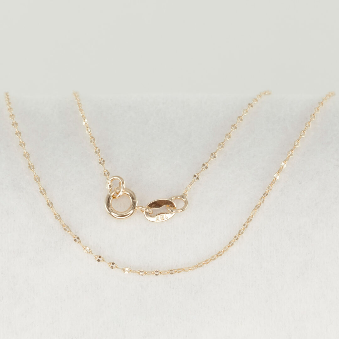 CADENA AROS DIAMANTADOS CRUZADOS 1.5MM - 50CM