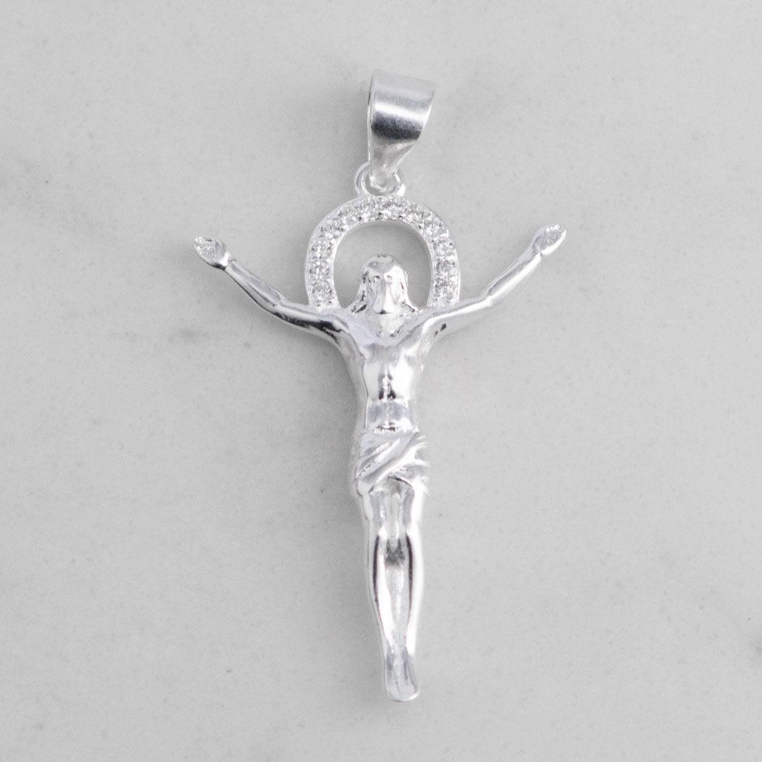 DIJE CRISTO CORONA CIRCONES