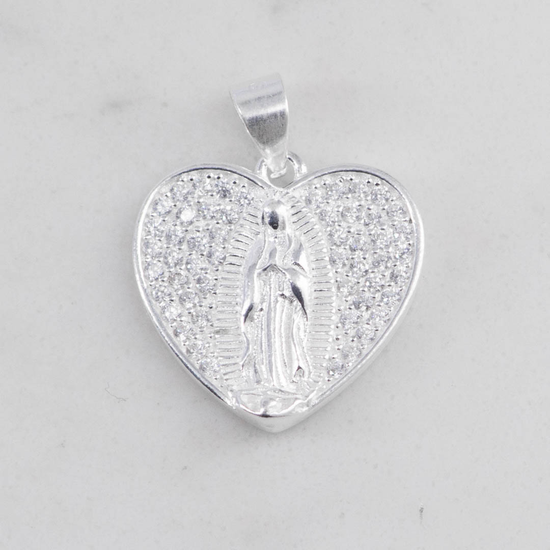 DIJE GUADALUPE CORAZON CIRCONES