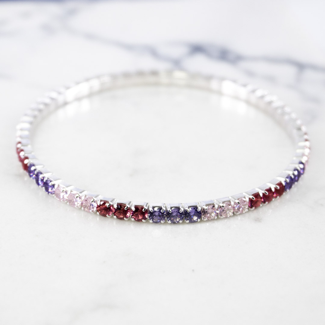 PULSERA TENNIS COLORES ESTIRABLE