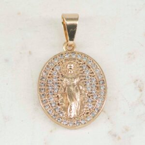 DIJE MEDALLA MILAGROSA CIRCONES DOBLE