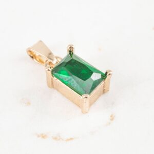 DIJE CUBO ESMERALDA 4 PUNTAS