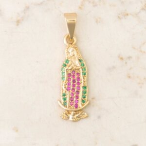 DIJE GUADALUPE CIRCONIAS COLORES GRANDE