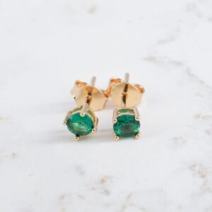 TOPO ESMERALDA REDONDO 4MM 4 PUNTAS