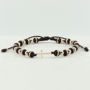 PULSERA BALINERIA CRUZ BALIN DORADO 4MM