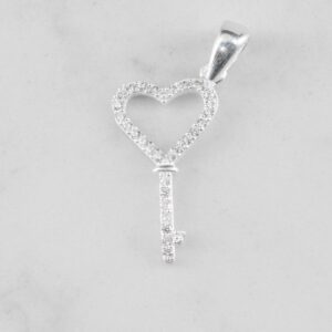 DIJE LLAVE CORAZON CIRCONES