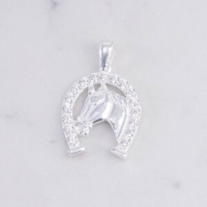 DIJE HERRADURA CABALLO CIRCONES