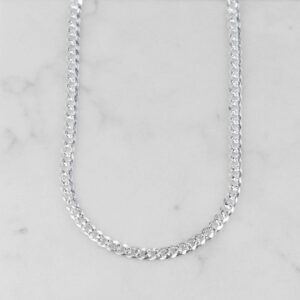 CADENA CUBANA DIAMANTADA 4MM-60CM