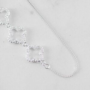 PULSERA SILUETA TREBOL CIRCONES X3 21CM