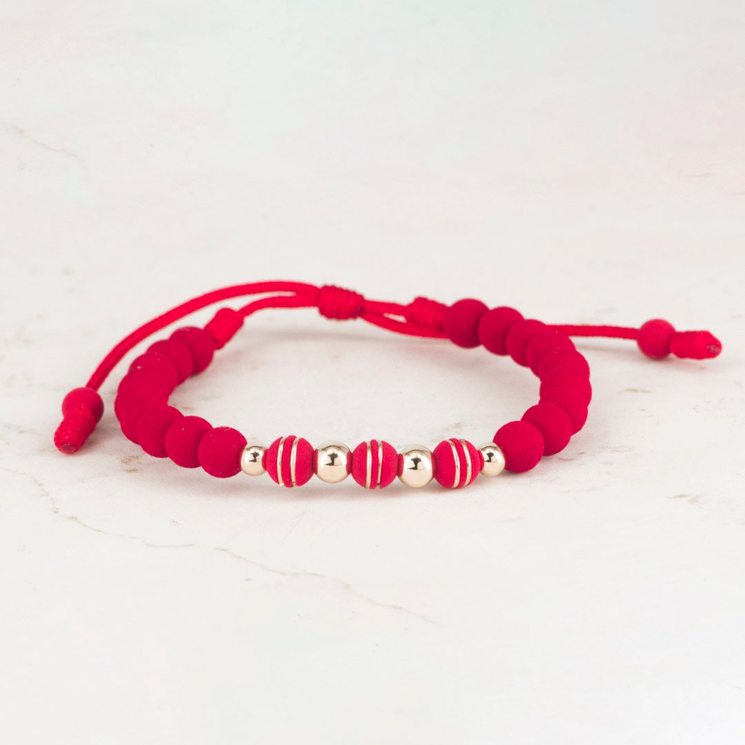 PULSERA TEJIDA NEO 6MM 2 ARGOLLAS X BALÍN 5MM